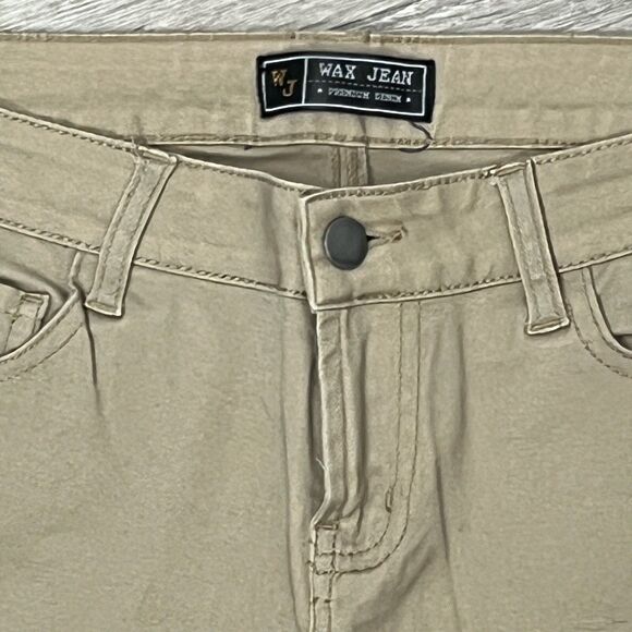 Wax Jeans Premium Denim Skinny Low Waist Stretch Khaki Beige Size 7 Cottage Boho - Picture 4 of 6